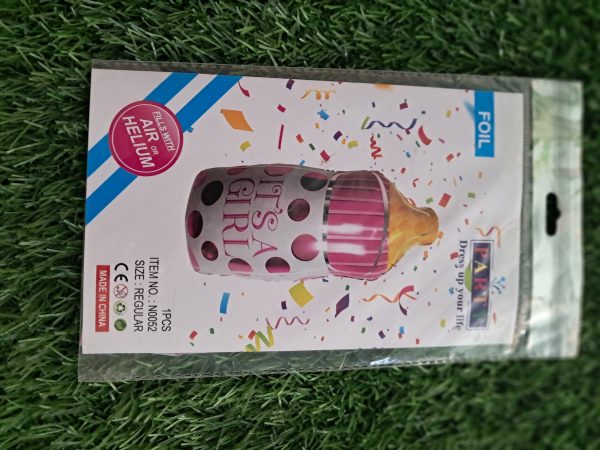 ITS A GIRL FEEDING BOTTLE FOIL BALLOON