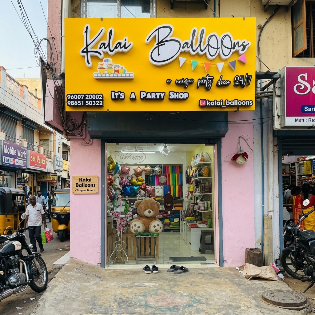 Kalai Balloons Party Shop in Tiruppur - Gandhi Road